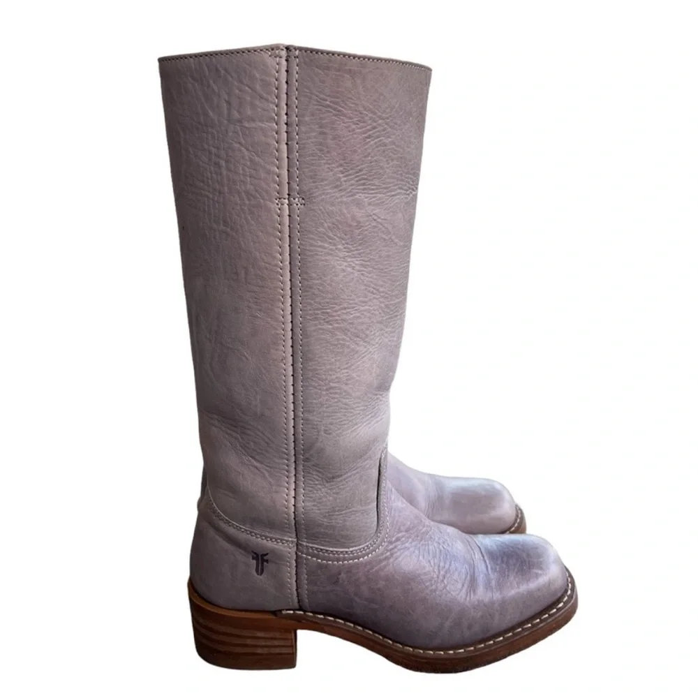 Frye Vintage Knee High Lilac Purple Campus Boots Size 7 - Picture 1 of 12